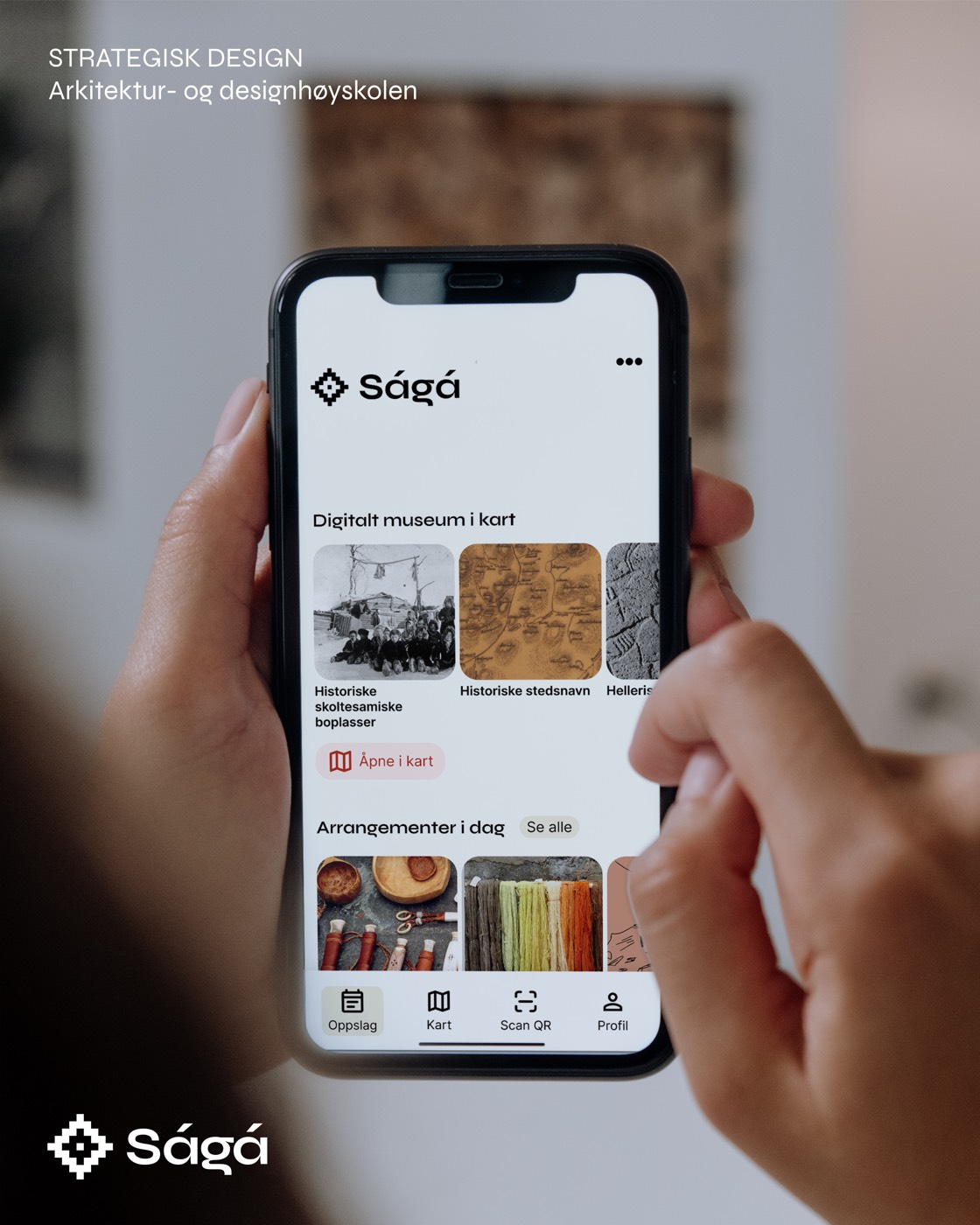 Ságá-appen i en hånd