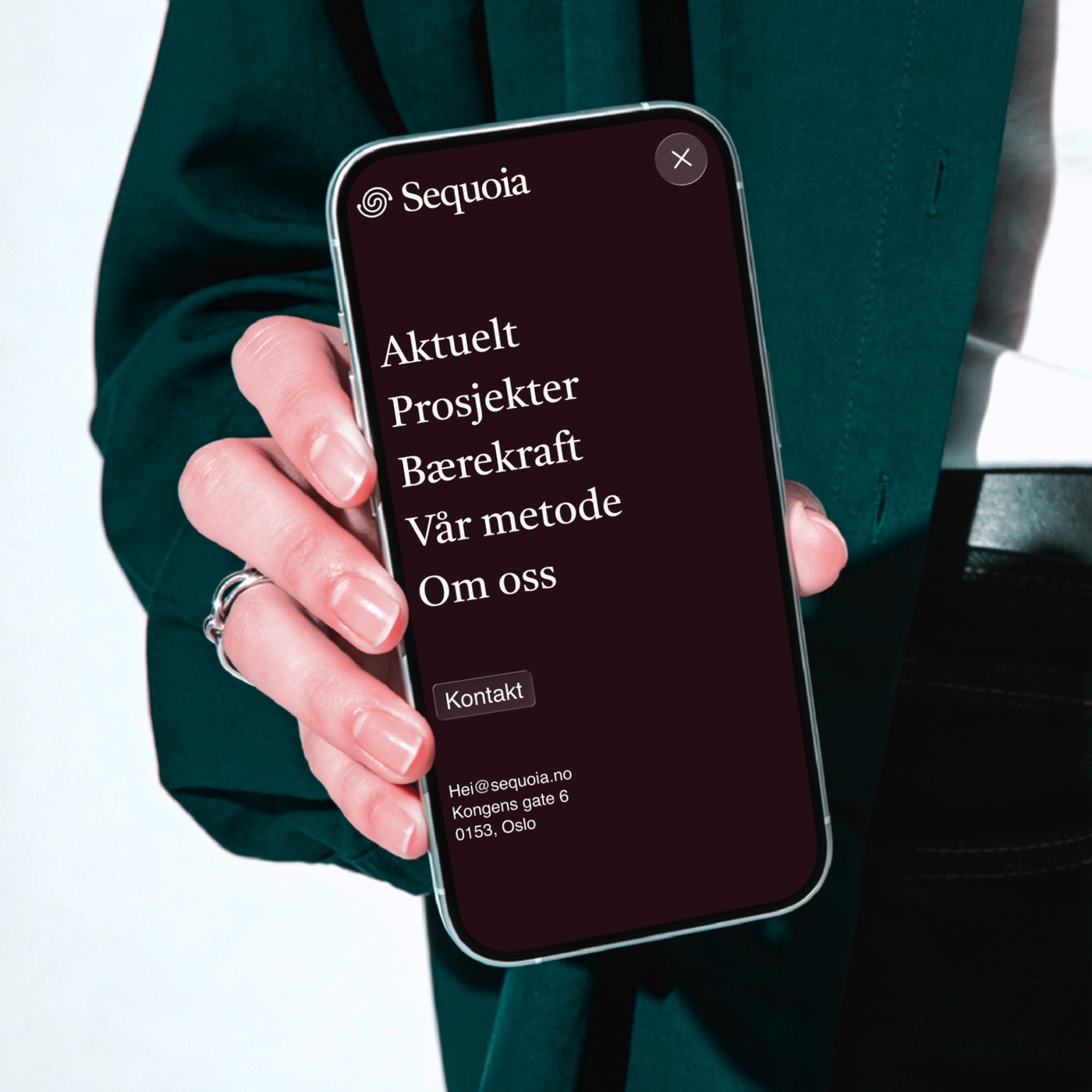 Sequoia: nettsiden på mobil